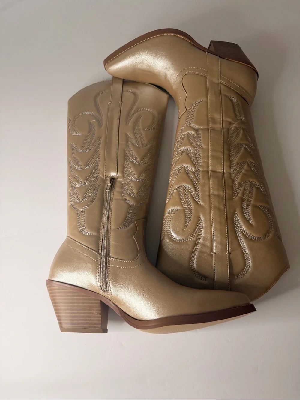 Coconuts by Matisse Metallic Cream Pointed-Toe Over-The-Knee Boots
